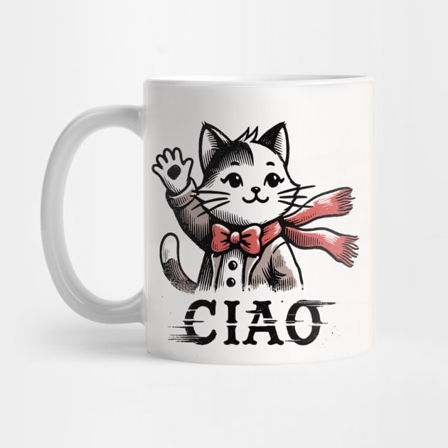 Cat waving CIAO by CreativeSage